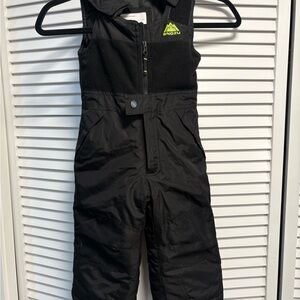 Snozu Kids Black Overalls with Green Logo